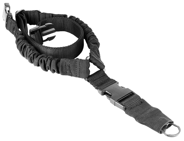Aim Sports AOPS01B One Point Sling made of Black Elastic Webbing with 26" OAL, 1.25" W & Bungee Design for Rifles