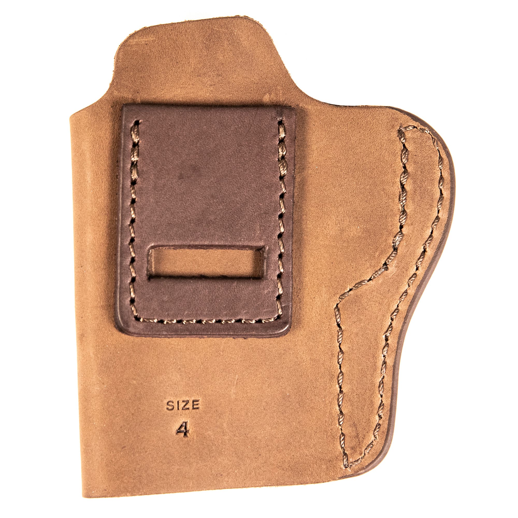 Uncle Mikes-leather(1791) UMIWB4BRWA Inside the Waistband IWB, Size 04, Brown Leather, Compatible w/Glock 17/19, Belt Clip Mount, Right Hand