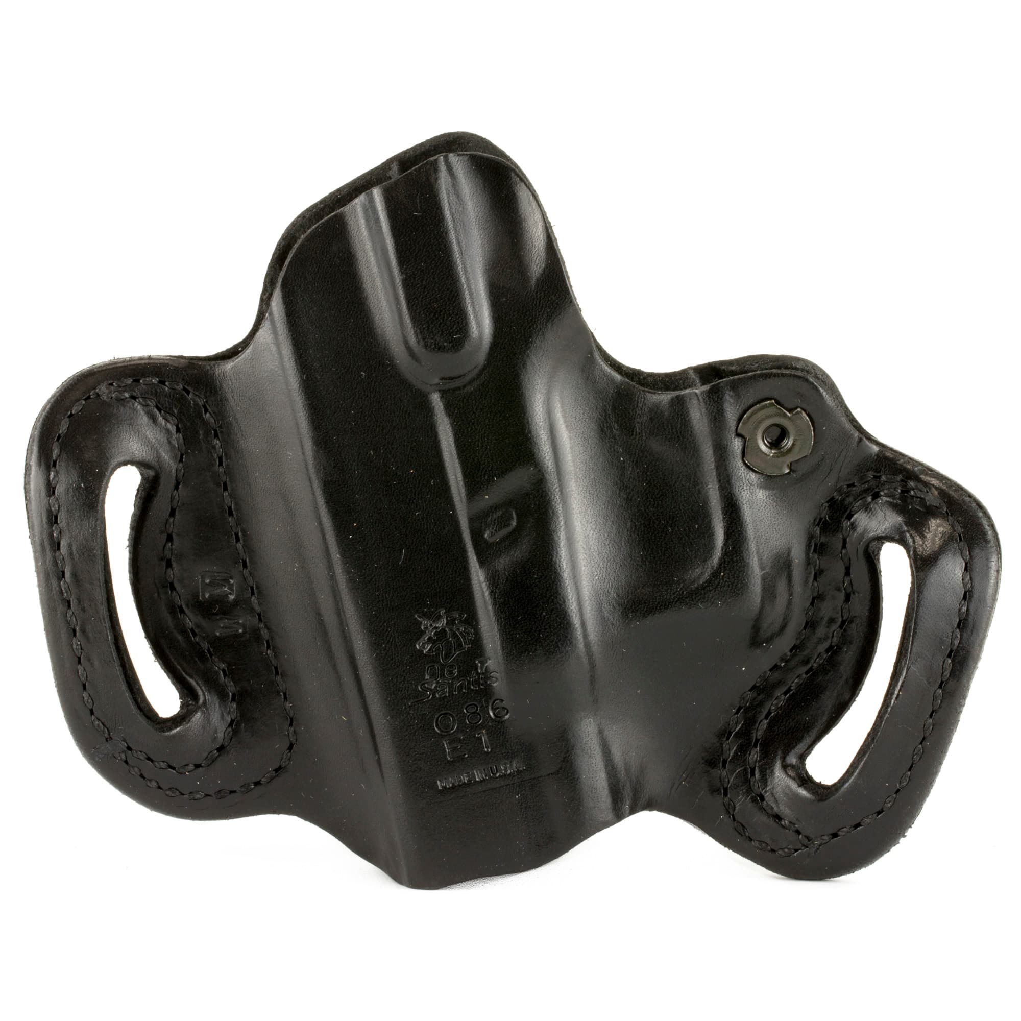 DeSantis Gunhide 086BAE1Z0 Mini Slide  OWB Black Leather Belt Slide Compatible w/Most Glock Belt 1.75" Wide Right Hand