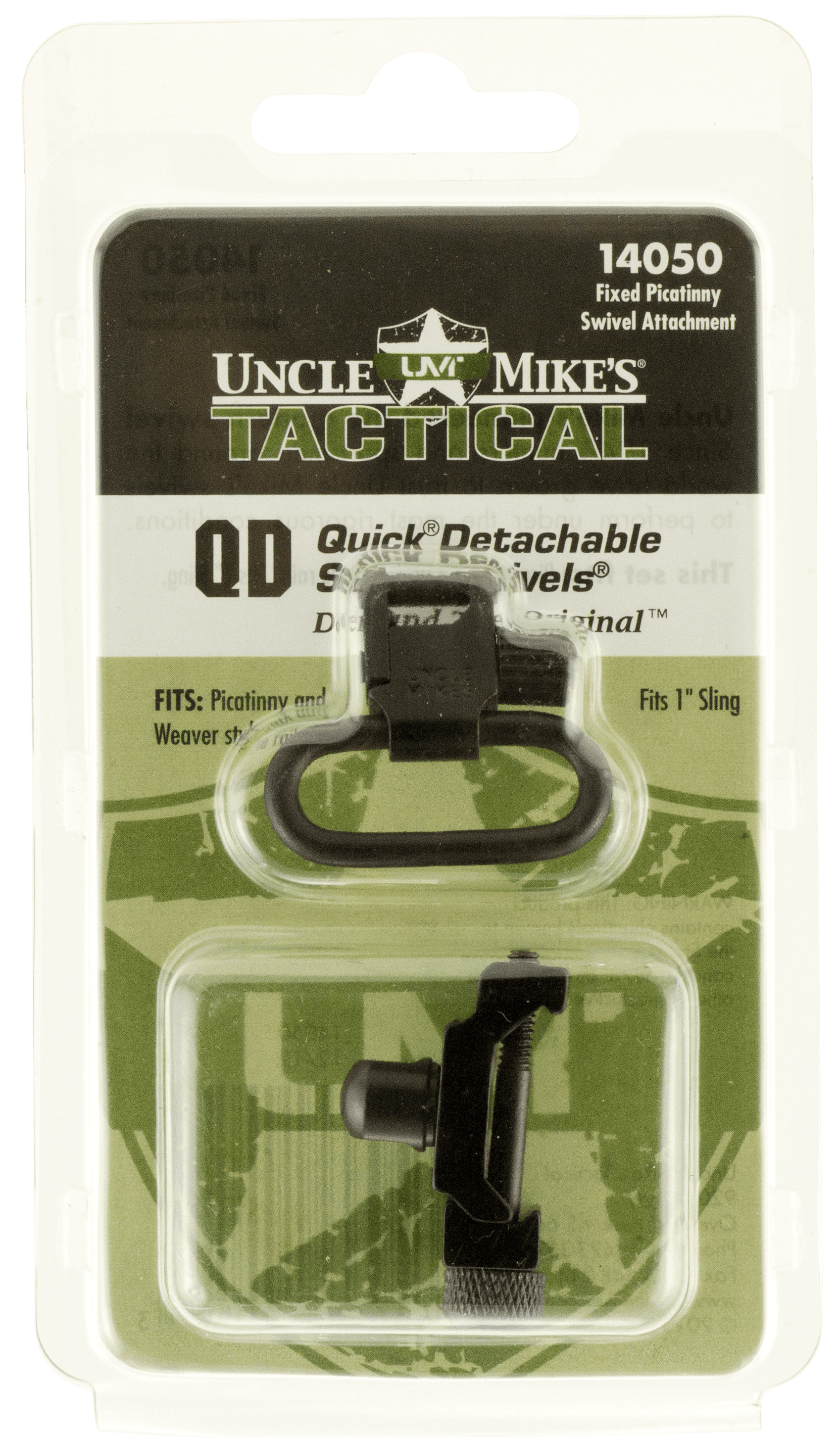 Uncle Mike's 14050 Super Swivel  Quick Detach w/Fixed Picatinny Swivel Attachment Blued 1" Loop