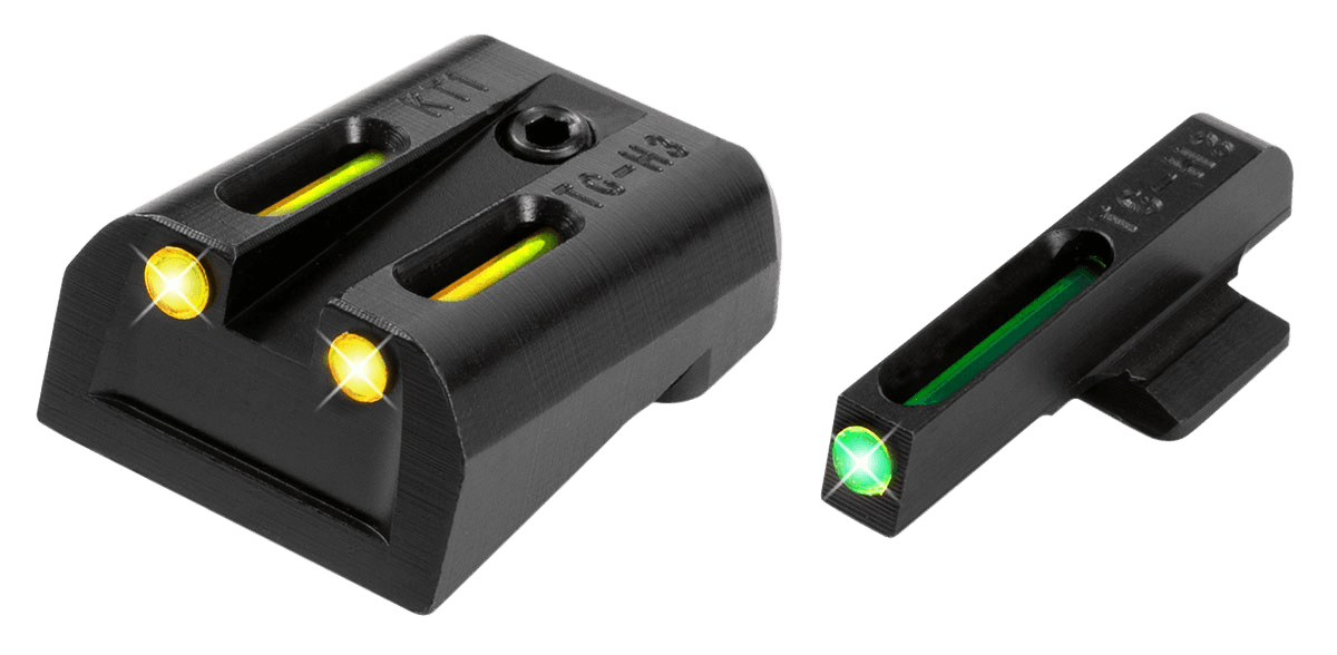 TruGlo TFO Front Rear Sight Kimber 1911 Green Tritium Fiber Optic Yellow
