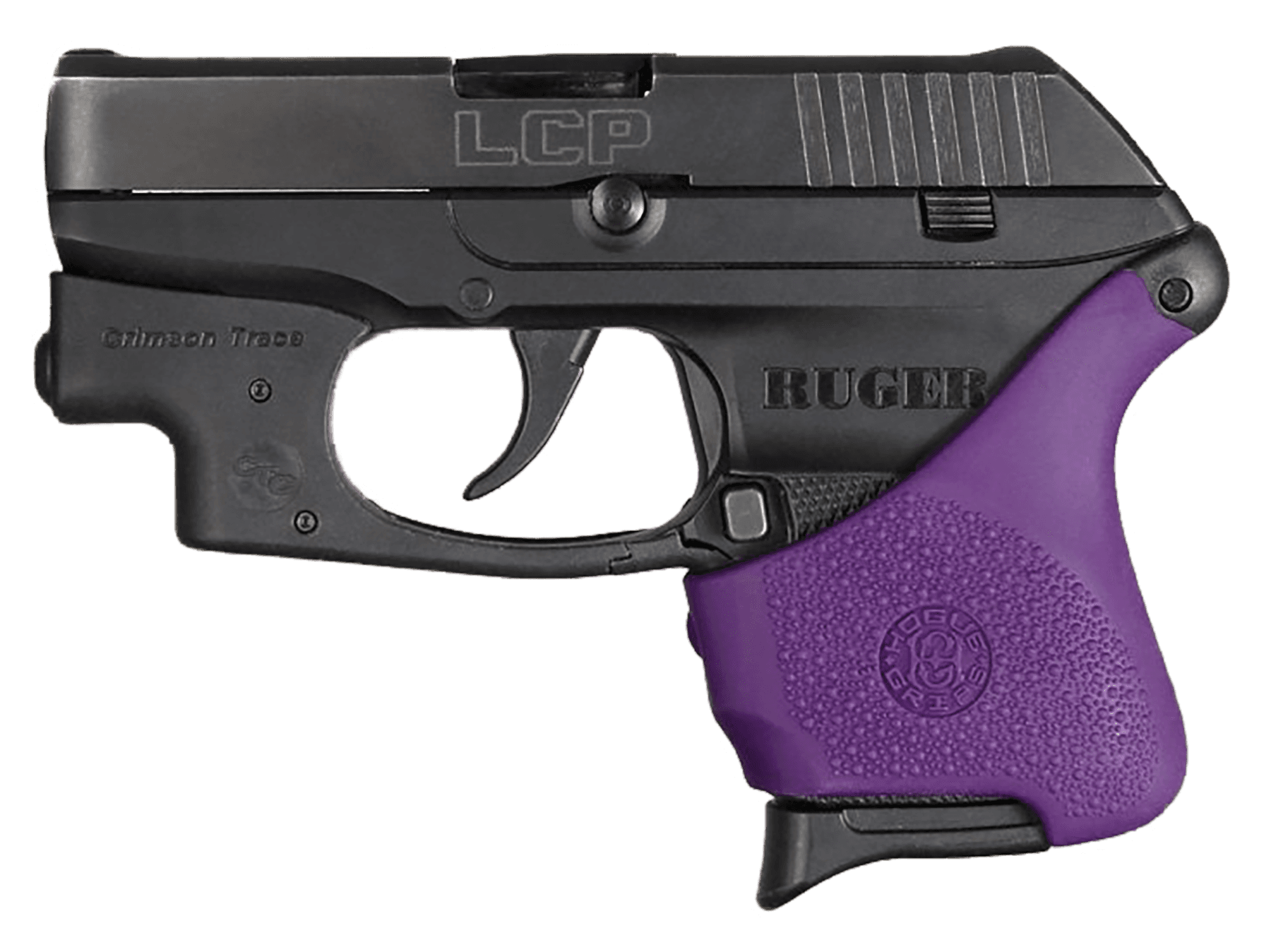 Hogue HandAll Hybrid Grip Sleeve Rubber Textured Purple Ruger LCP Crimson Trace