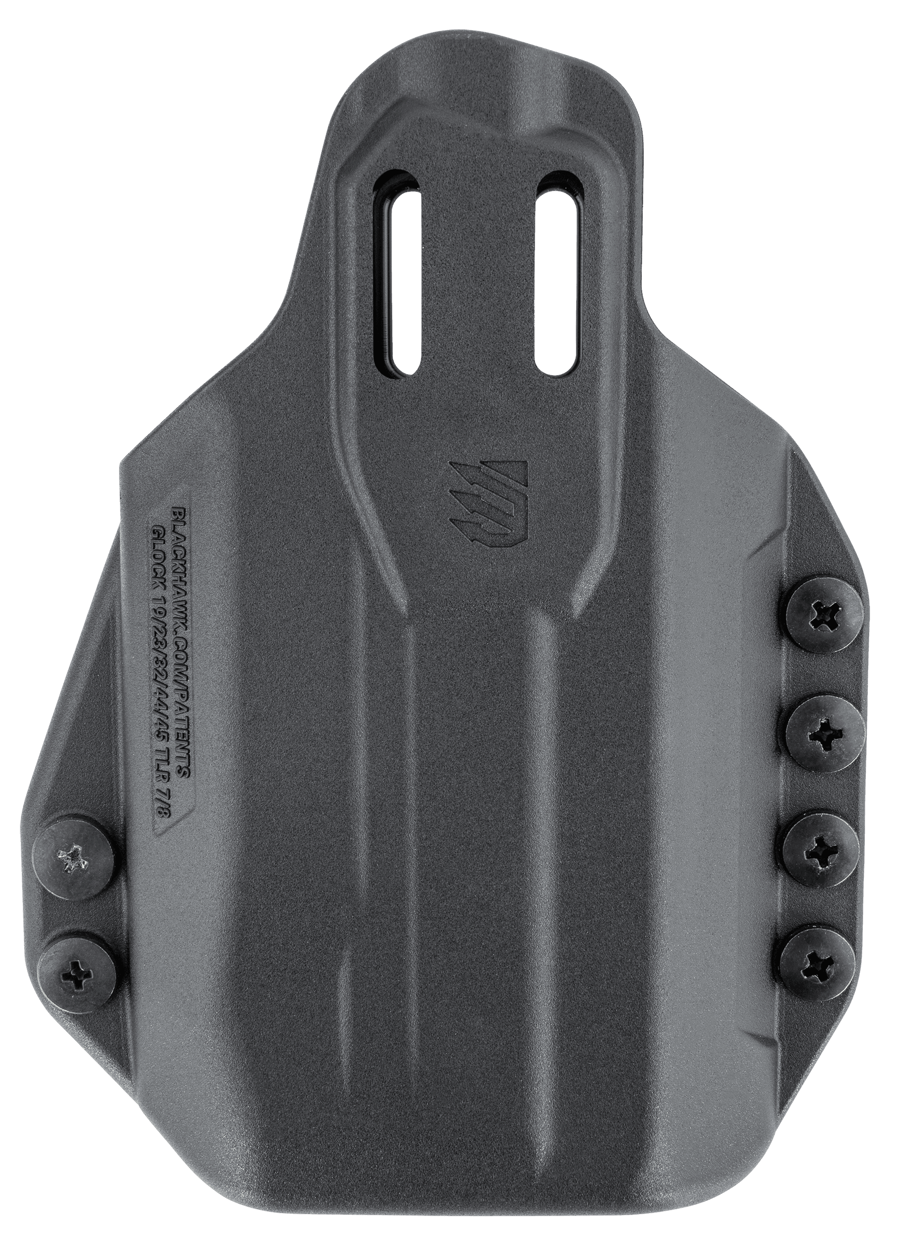 Blackhawk 416302BK Stache  IWB Size 02 Black Polymer Belt Clip Compatible w/Glock 19/23/32/45  Belt 1.50" Wide Ambidextrous