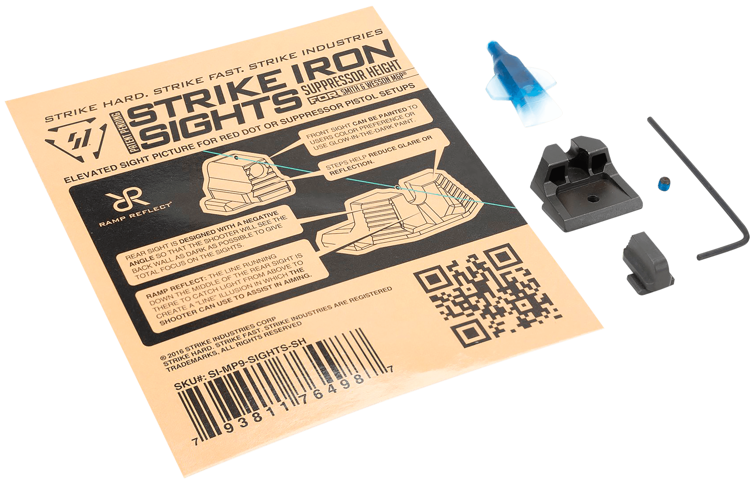Strike Industries MP9SIGHTSSH Iron Sights Suppressor Height Smith & Wesson M&P M2.0