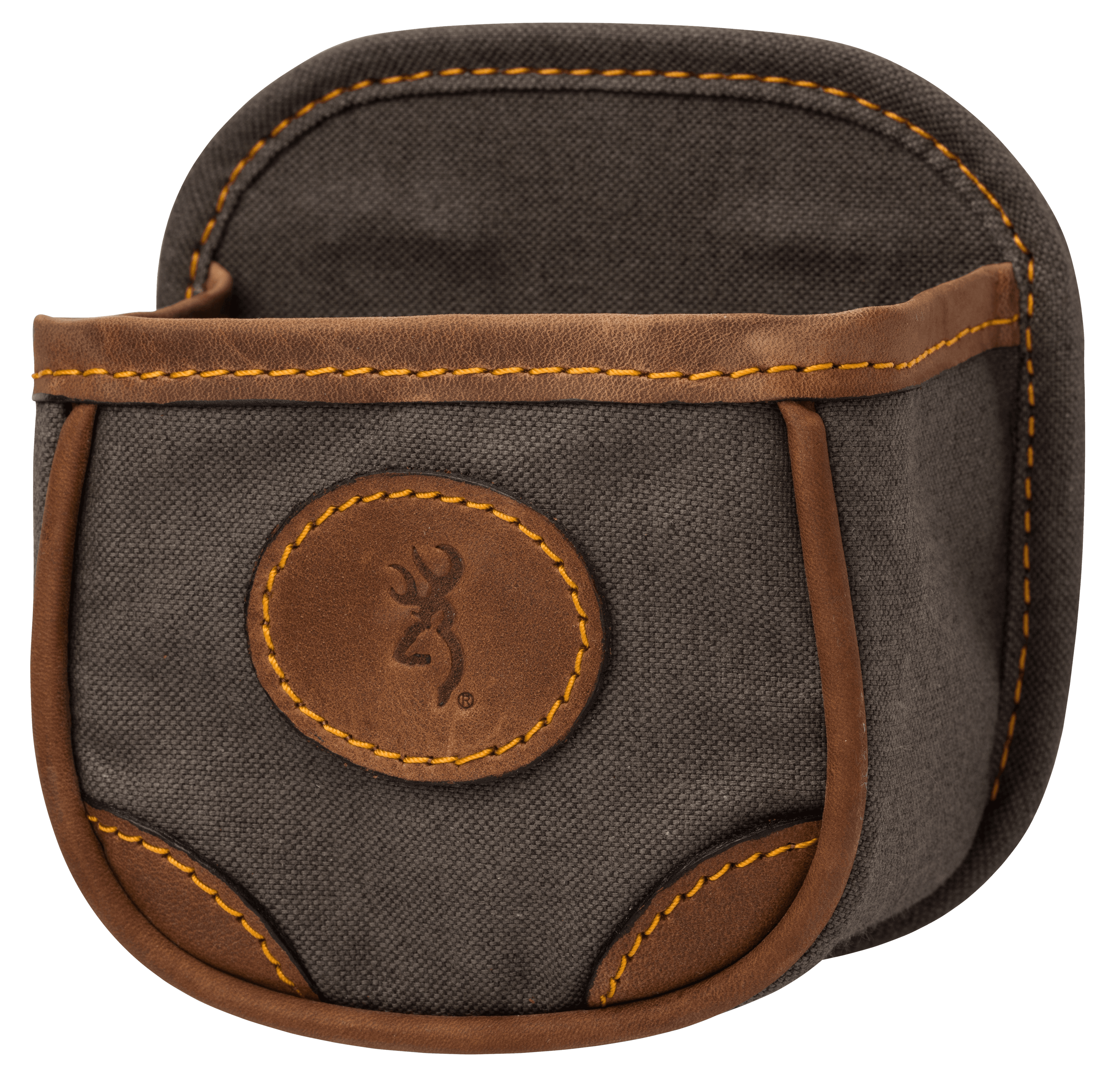 Browning 121388694 Lona Shell Carrier Flint Canvas Body w/Leather Accents, Capacity 1 Box, Belt Clip Mount