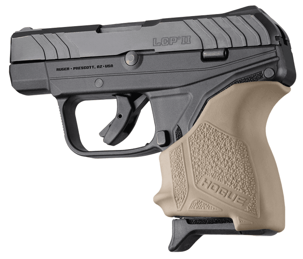 Hogue HandAll Beavertail Grip Sleeve Rubber Textured Dark Earth Ruger LCP II