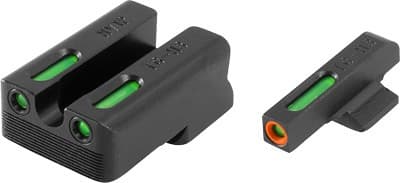 TruGlo TG13NV1PC TFX Pro  Black | Green Tritium & Fiber Optic Orange Outline Front Sight Green Tritium & Fiber Optic Rear Sight