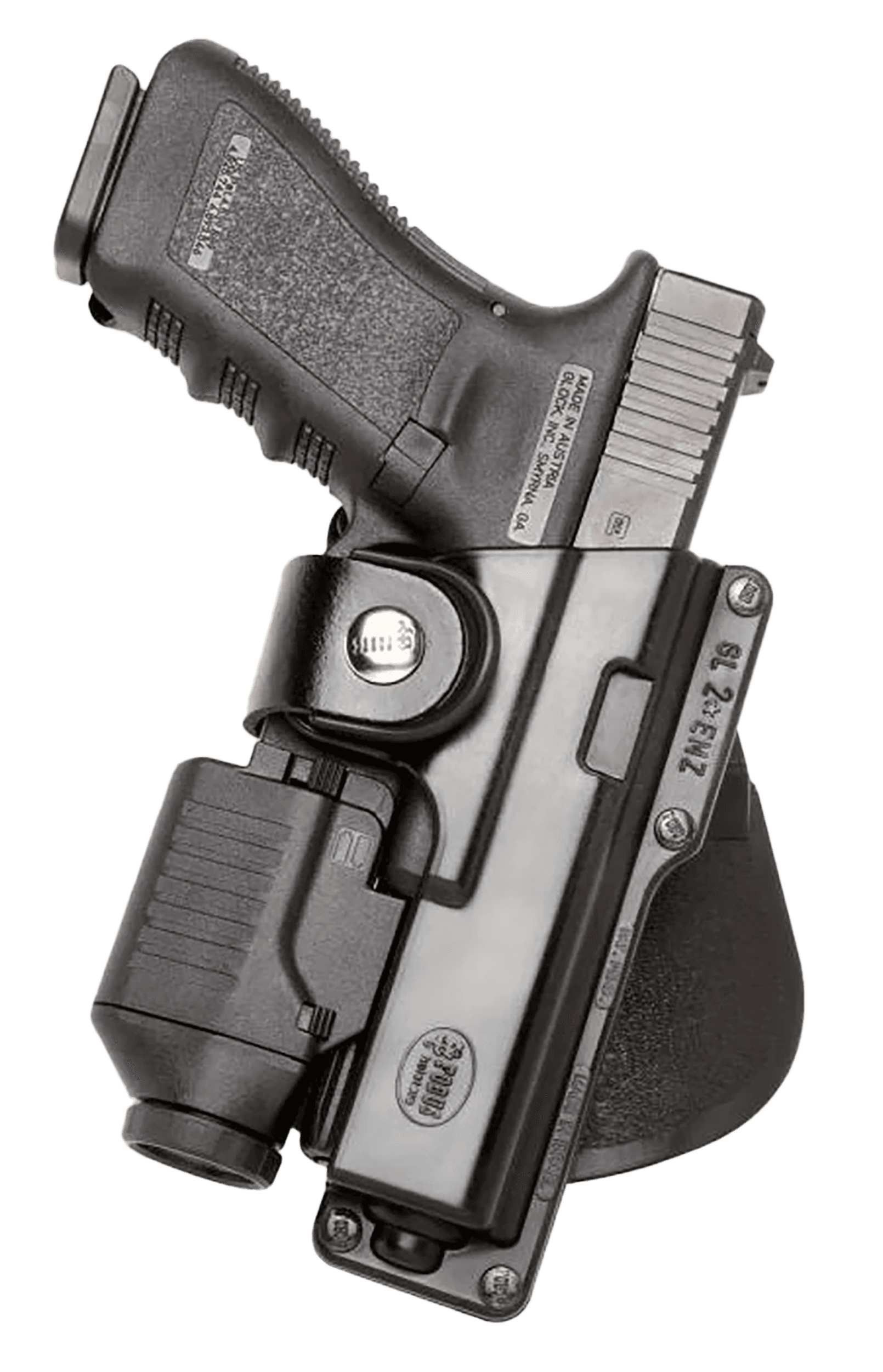 Fobus GLT17 Active Retention Tactical OWB Black Polymer Belt Fits Glock 17/22/31 w/Tactical Light or Laser Right Hand