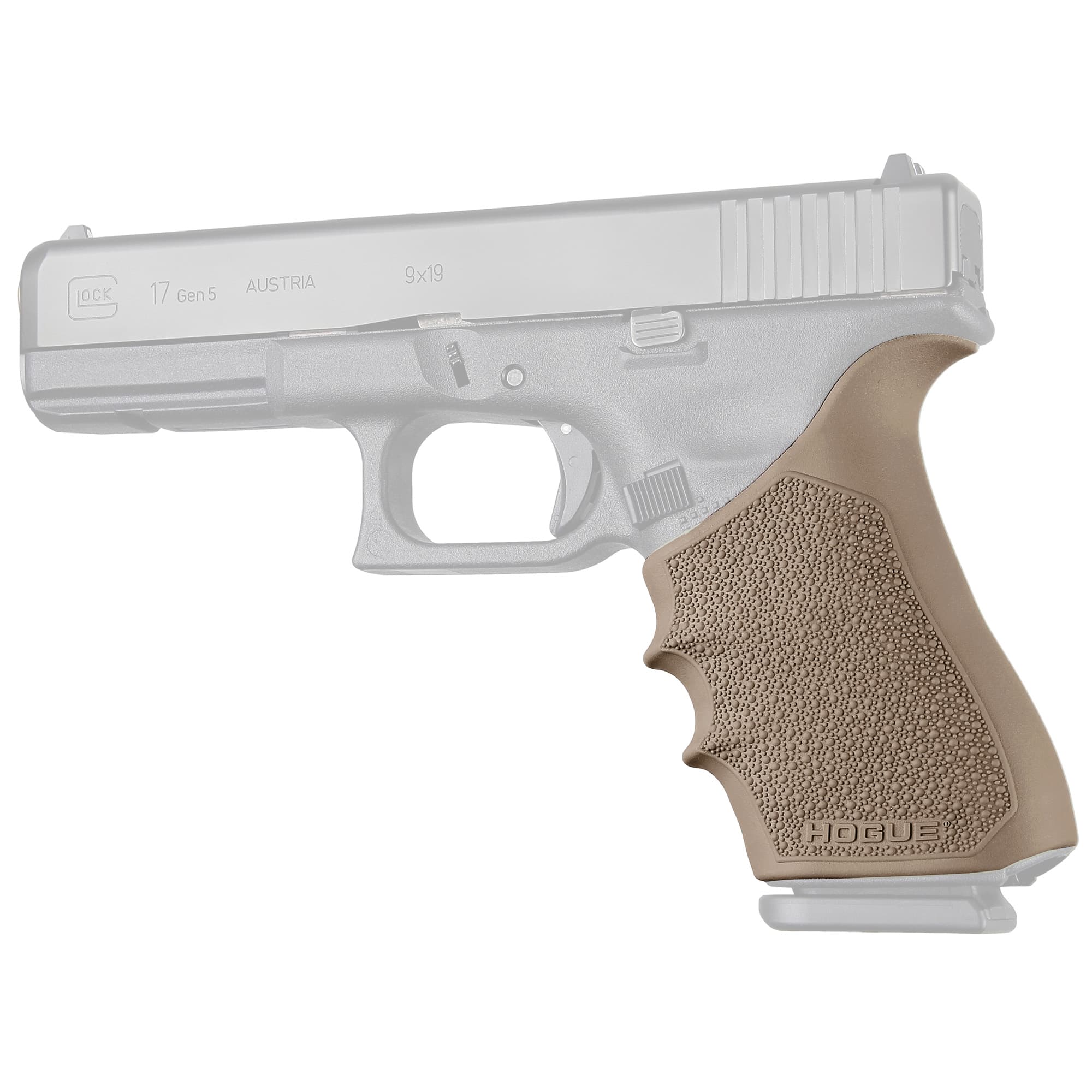 Hogue 17023 Grip Sleeve Handall Beavertail Flat Dark Earth Rubber