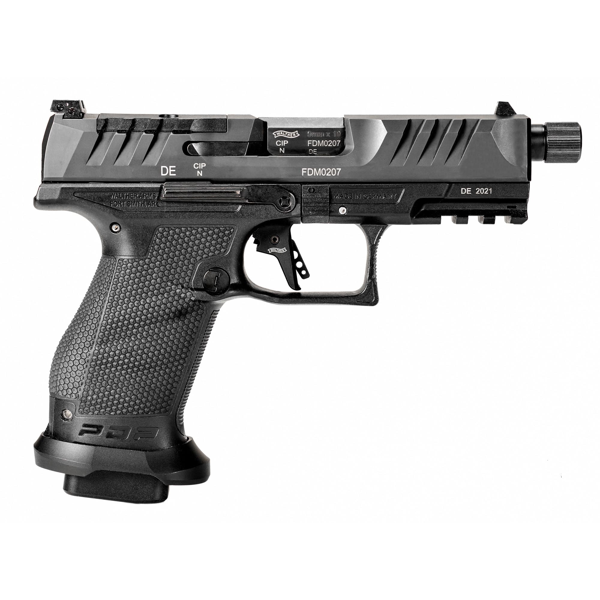 Walther Arms 2844176 PDP Pro SD Compact Frame 9mm Luger 18+1 4.60" Black Threaded Barrel, Black Optic Ready/Serrated Steel Slide, Black Polymer Frame w/Picatinny Rail, Medium Backstrap Grip