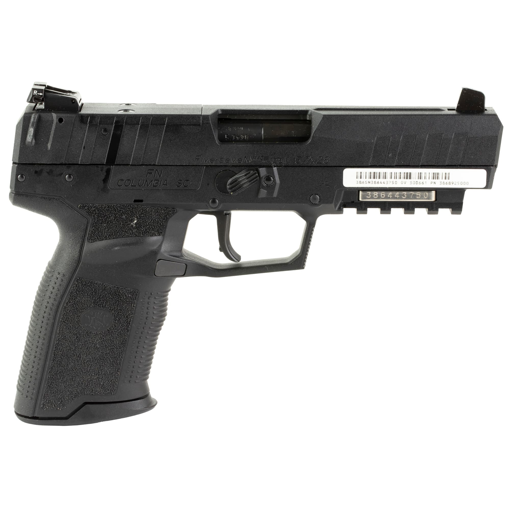 FN 66101276 Five-seveN MRD 5.7x28mm 10+1 4.80" Black Steel Barrel, Black Optic Ready/Serrated Steel Slide & Polymer Frame w/Picatinny Rail, Black Textured Polymer Grip, Ambidextrous