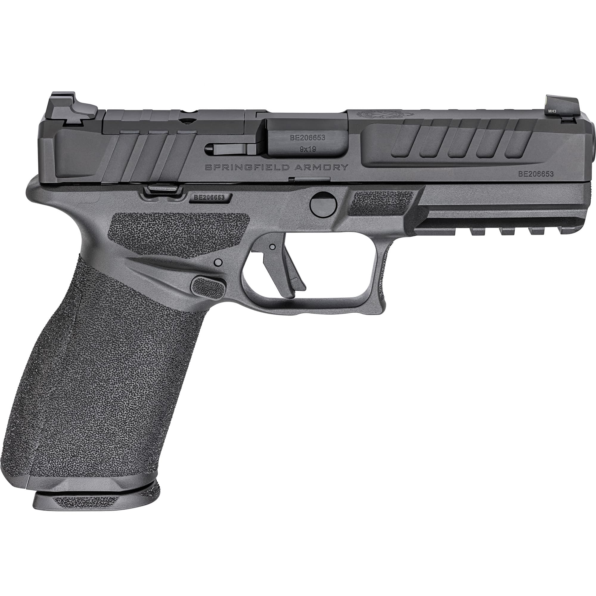 Springfield Armory EC9459BLCU Echelon  9mm Luger 10+1 4.50" Black Melonite Steel Barrel & Optic Ready/Serrated Steel Slide, Black Polymer Frame w/Picatinny Rail, Textured Grip