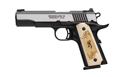 Browning 1911-380 380 ACP 4.25 in 10 Rounds Stainless Steel Wood Grips