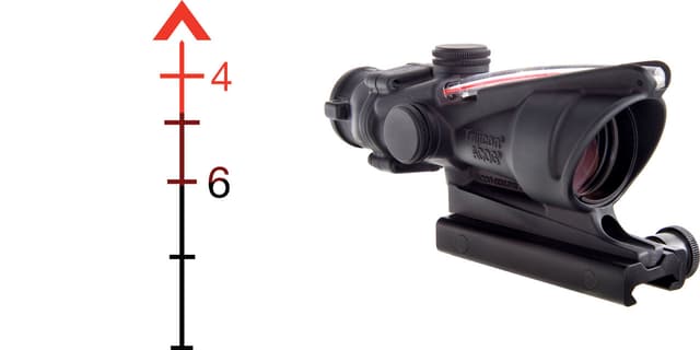 Trijicon 100215 ACOG  Black Hardcoat Anodized 4x32mm Illuminated Red Chevron .223/5.56 BDC Reticle