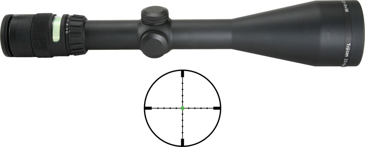 Trijicon AccuPoint 2.5-10x56mm 30mm Tube MIL-DOT Green Dot Reticle Matte