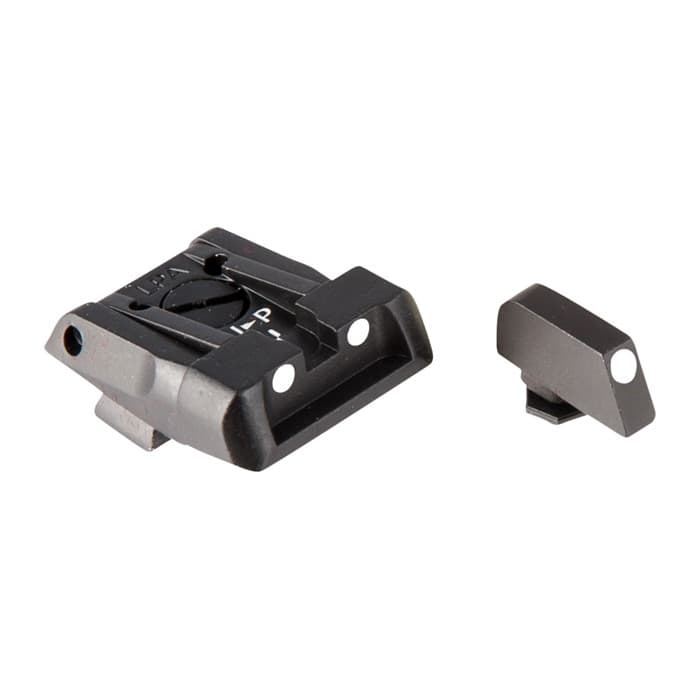 L.P.A. Sights Fully Adjustable Sight Set White Dot for Glock Handguns