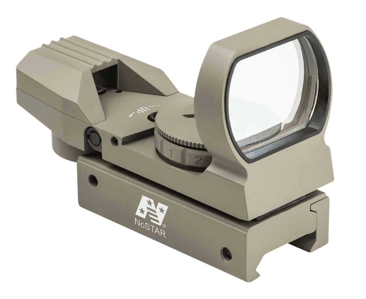 NcStar D4RGT Red Green Four Reticle Reflex Optic Tan Picatinny 3 MOA 24mm