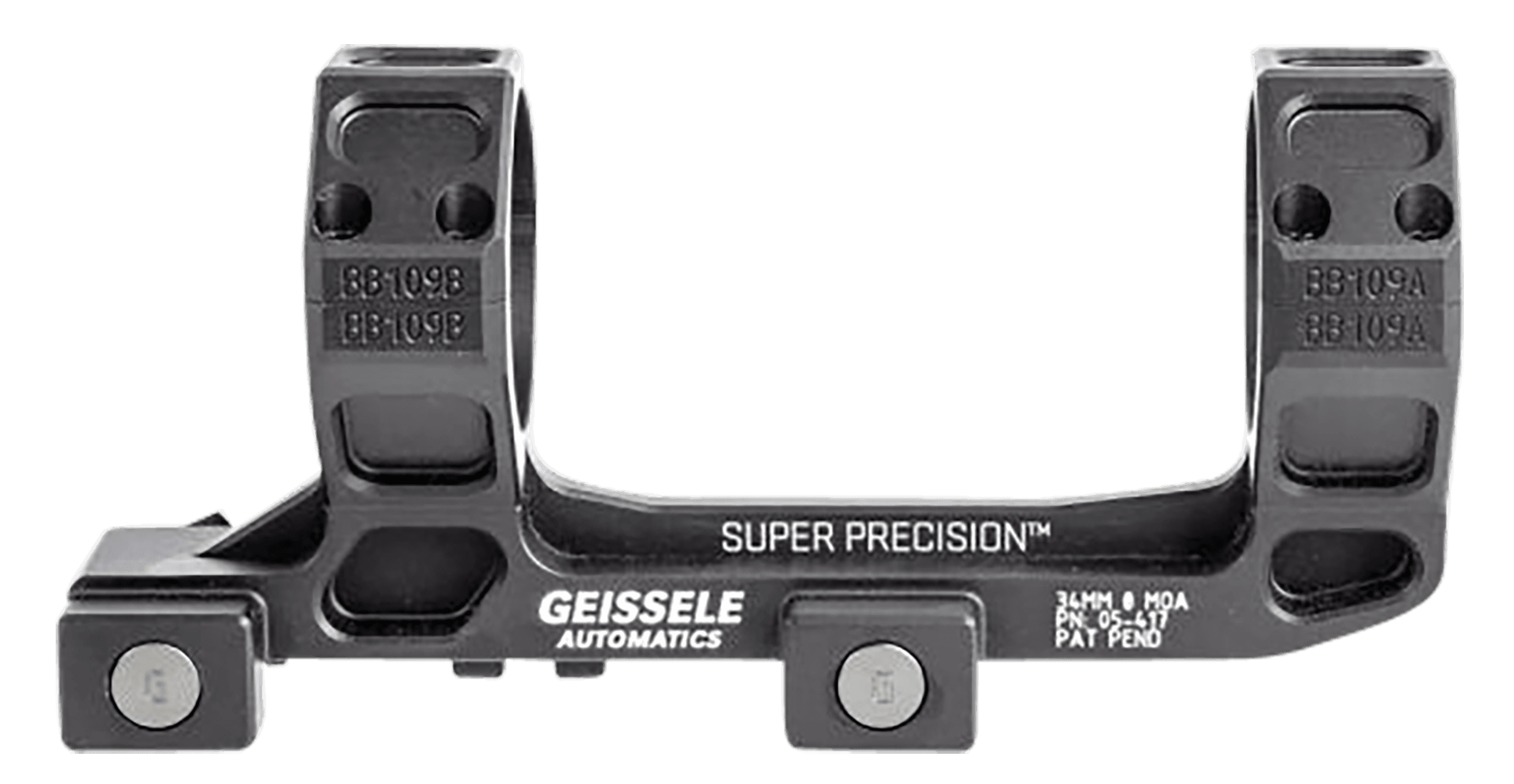 Geissele Automatics AR15 Super Precision 34mm Scope Mount Ring Combo Anodized
