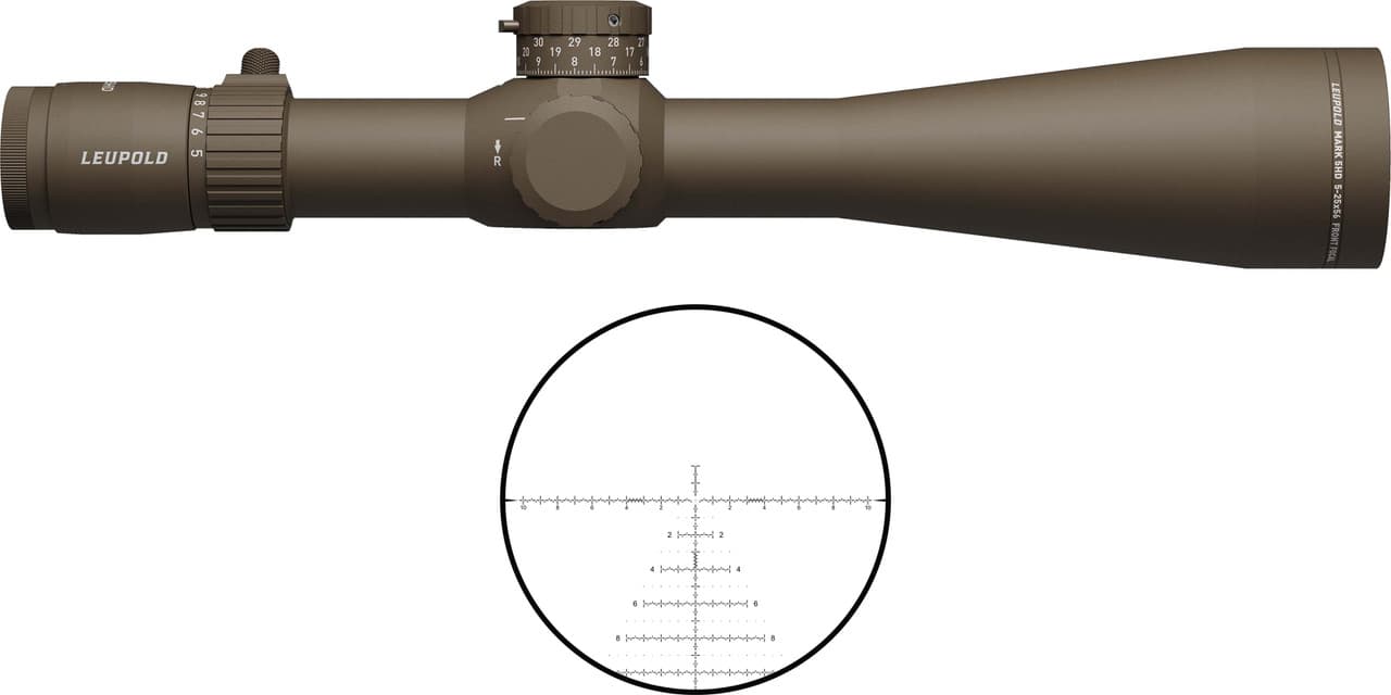 Leupold Mark 5HD 5-25x56mm 35mm Tube First Focal Plane PR2 MIL Reticle Dark Earth