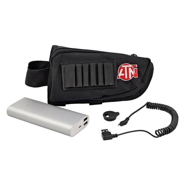 ATN Extended Life Bat Pack 20000mAh Usb Micro Usb L shaped Connector with Buttstock Mount