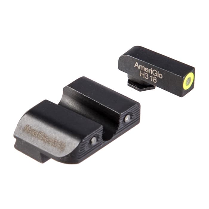 AmeriGlo For Glock 10/45 3-Dot ProGlo Sight Set Green U-Notch