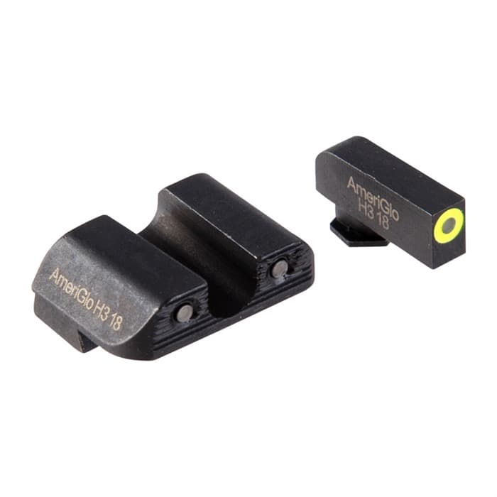 AmeriGlo Agent Glock 42/43 3-Dot ProGlo Green U-Notch Sight Set