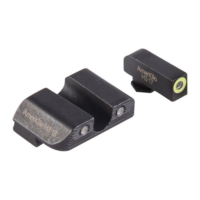 AmeriGlo Agent Night Sight Glock Green 3 Dot ProGlo U Notch 9mm 40S&W 357SIG