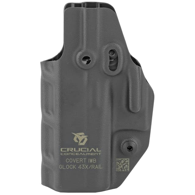 Crucial Concealment Covert IWB Holster for Glock 43/43x Black Ambi