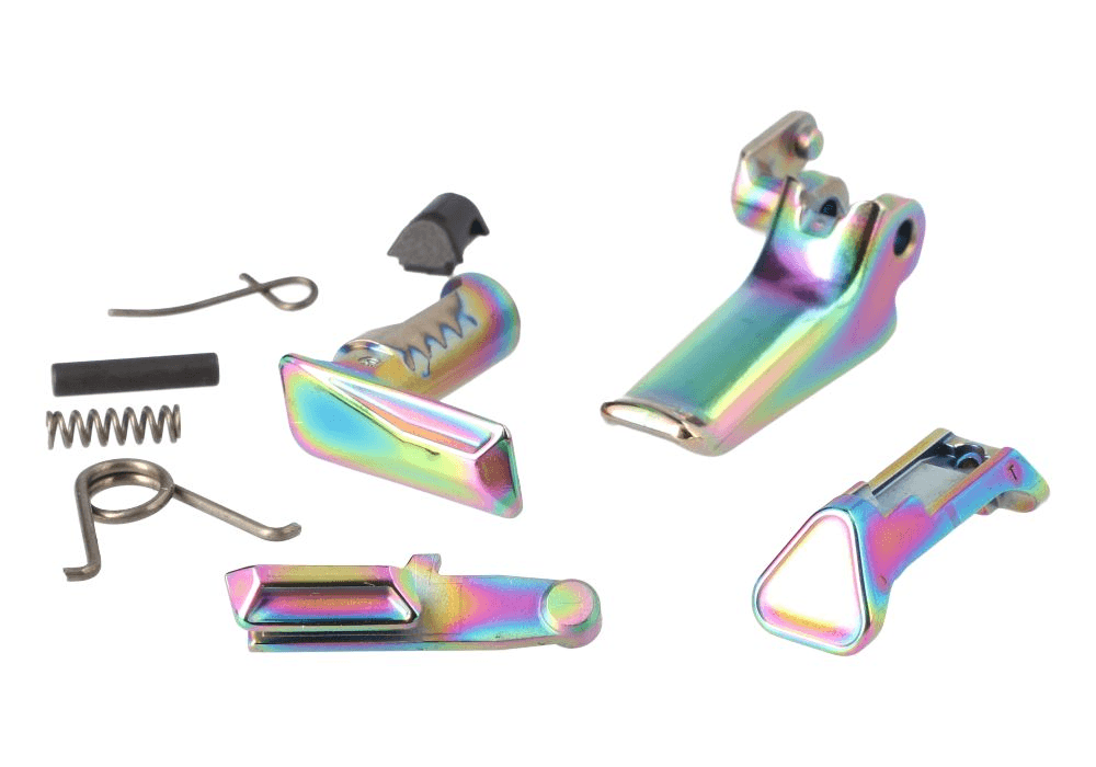 Sig Sauer P365X Controls Parts Kit High Polish Rainbow Flat Trigger Slide Catch Lever
