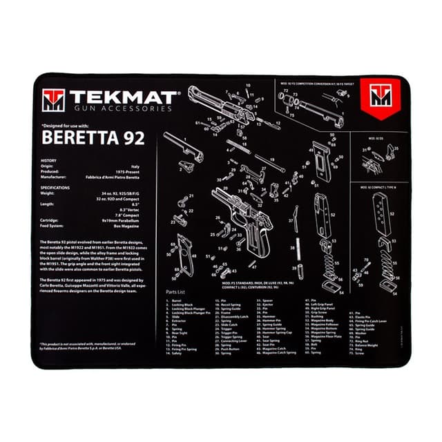TekMat 15x20 Ultra Premium Gun Cleaning - Beretta 92