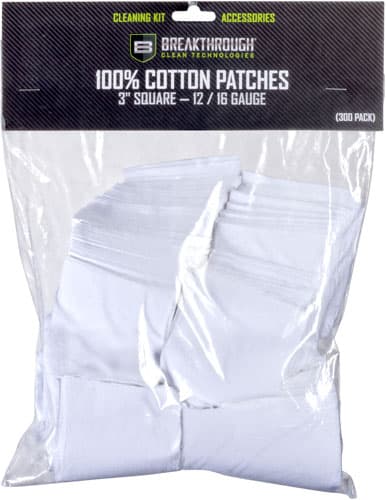Breakthrough Clean BTCPS350 Square Cleaning Patches  100% Cotton 50 Pack For 12-16 Guage
