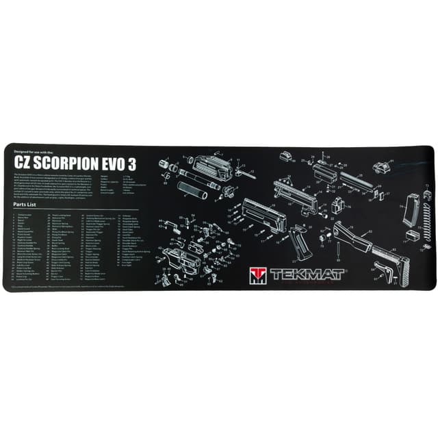 TekMat TEKR36CZSCORPION CZ Scorpion EVO 3 Cleaning Mat CZ Scorpion EVO 3 Parts Diagram 12" x 36"