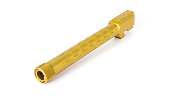 Faxon Firearms Glock G34 Flame Fluted Barrel 416R Threaded TiN Gold PVD