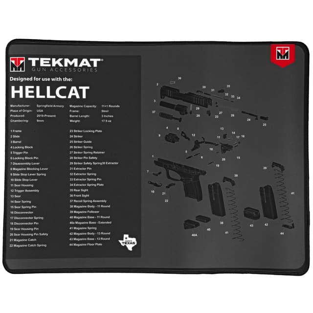 TekMat TEKR20HELLCAT Hellcat Ultra 20 Cleaning Mat Springfield Hellcat Parts Diagram 15" x 20"