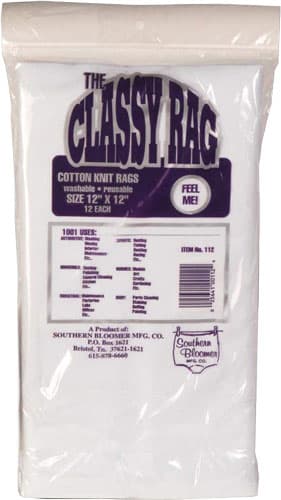 Southern Bloomer 112 Cleaning Patches  Cotton 12" x 12" 12 Per Bag