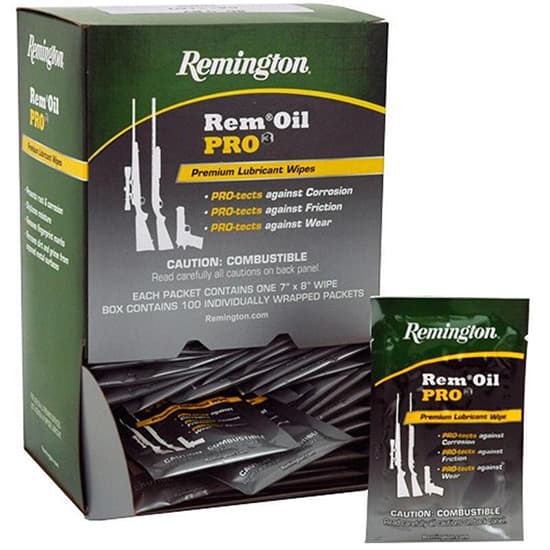 Remington Rem Oil Pro3 Premium 100 Ct Box Lubricant Wipes 7 x 8
