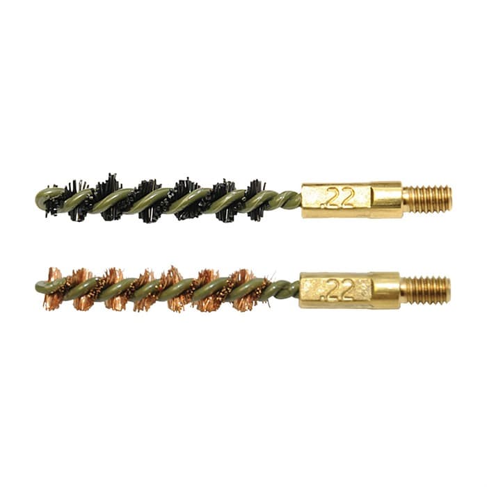 Otis FG322NB Bore Brush Set  5.56mm/22 LR/22-250/223 Cal 8-32" Thread 2" Long Bronze/Nylon Bristles 2 Per Pkg