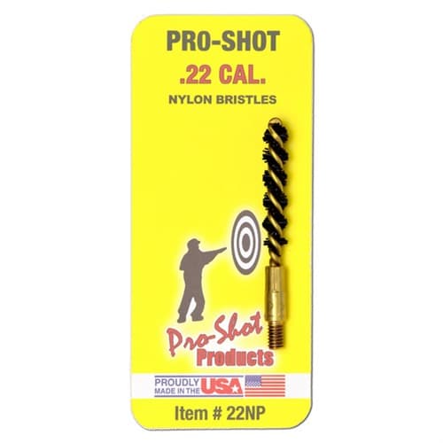 Pro-Shot 22NP Bore Brush .22 Cal Pistol #8-32 Thread Nylon Bristles Brass Core