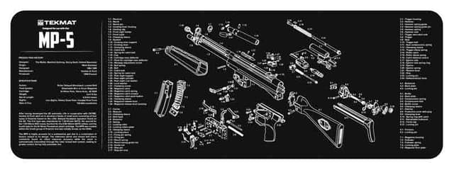 TekMat TEKR36HKMP5 MP5 Cleaning Mat HK MP5 Parts Diagram 12" x 36"