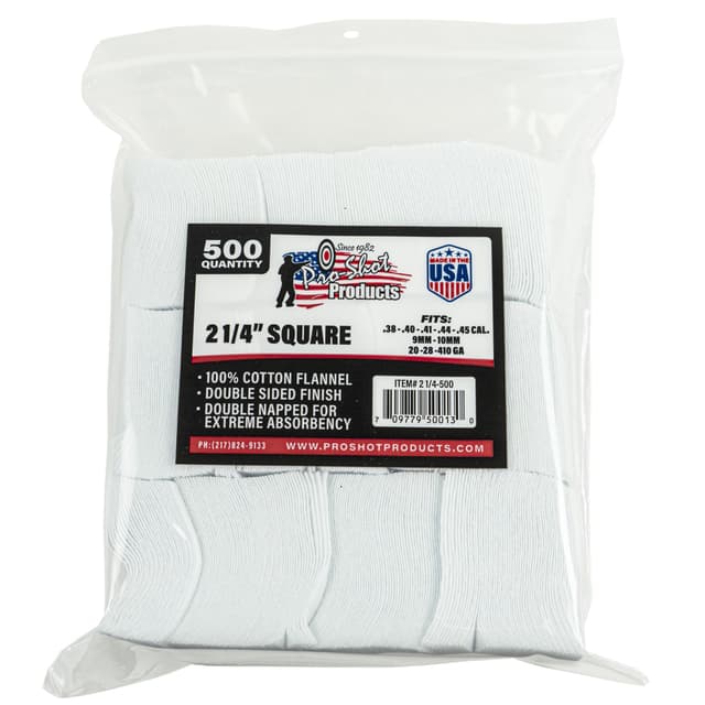 Pro-Shot 2 1/4" Square 100% Cotton Patches 500/ct