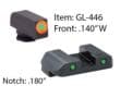 AmeriGlo Spartan Glock 17-39 Front Green Orange Rear Green Outline Sights