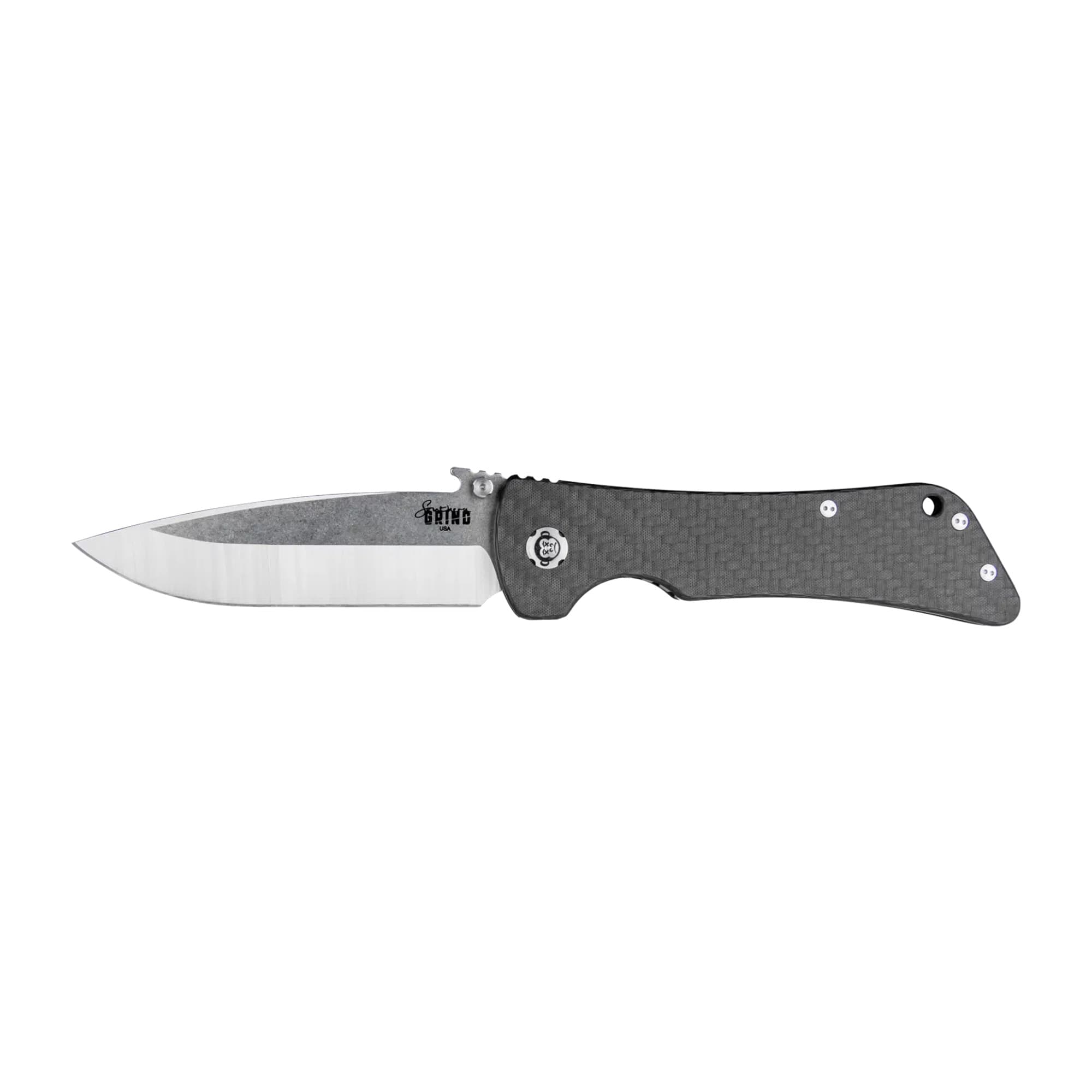 Southern Grind Bad Monkey Folding Knife 4in Emerson Drop Point Satin w/Carbon Fiber Handle