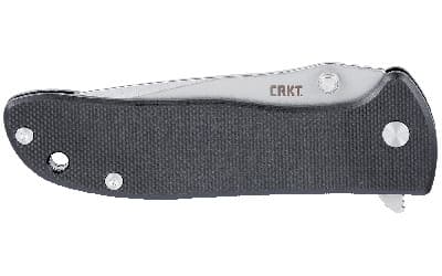CRKT 6450D2 Drifter EDC 2.88" Folding Drop Point Plain Stonewashed D2 Steel Blade, Black Textured G10 Handle