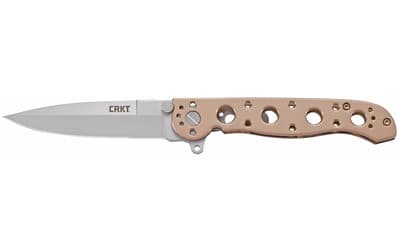 CRKT M16-03BS M16 03BS 3.55" Folding Spear Point Plain Satin 12C27 Sandvik Blade/Bronze 2Cr13 Stainless Handle Includes Pocket Clip