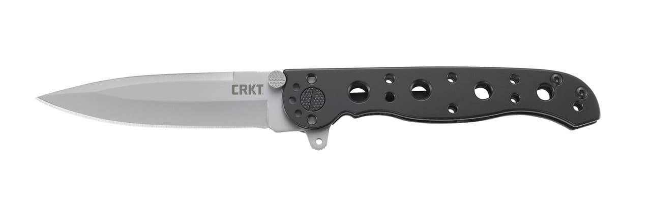 CRKT M16-01S M16 01S 3.06" Folding Spear Point Plain Bead Blasted 8Cr14MoV SS Blade/Black Oxide Stainless Steel Handle Includes Pocket Clip
