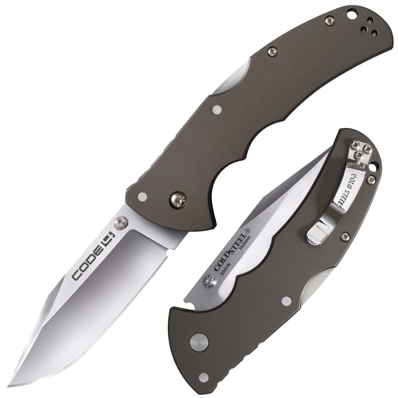 Cold Steel Code-4 Clip Point Lockback Knife  - 3-1/2" Blade Satin