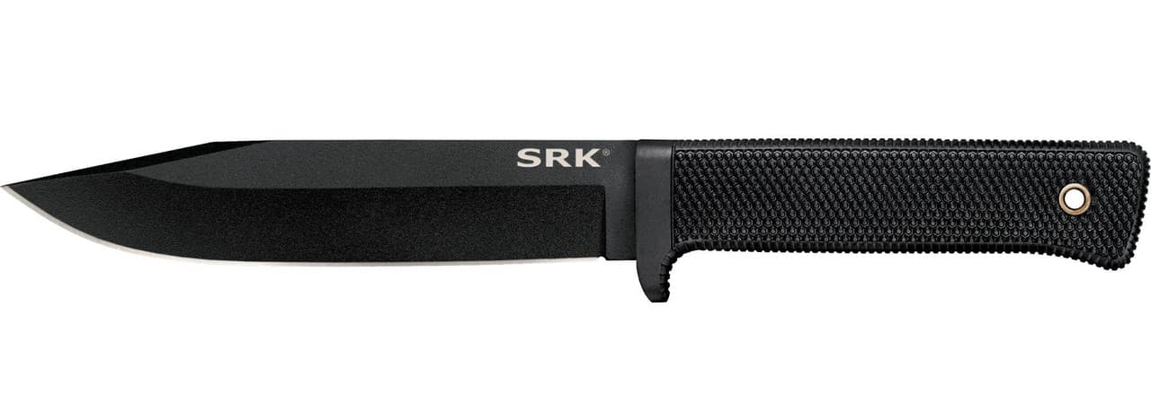 Cold Steel CS49LCK SRK  6" Fixed Clip Point Plain Black Tuff-Ex Finish SK-5 Steel Blade, 4.75" Black Kray-Ex Handle, Includes Sheath