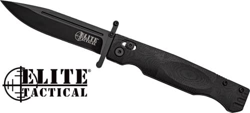 Master Cutlery Elite Tactical Guardsman Folding Knife 3 3/4" Blade Black
