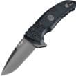 Hogue SIG X1-MicroFlip Tactical Flipper: 2.75" Drop Point Blade - Grey Cerakote Finish Solid Black G10 Frame