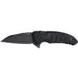 Hogue X1-MicroFlip Flipper: 2.75" Wharncliffe Blade - Black Cerakote Finish Matte Black Aluminum Frame